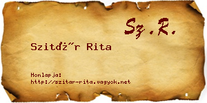 Szitár Rita névjegykártya